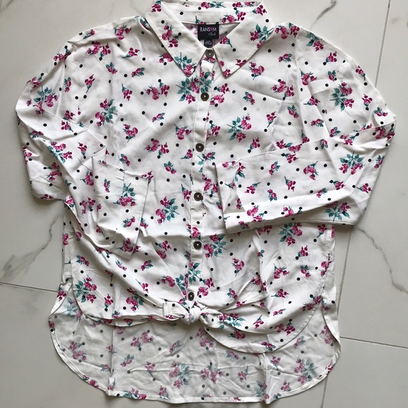 🔥 Long sleeve  floral blouse  size large 14 - Picture 1 of 5